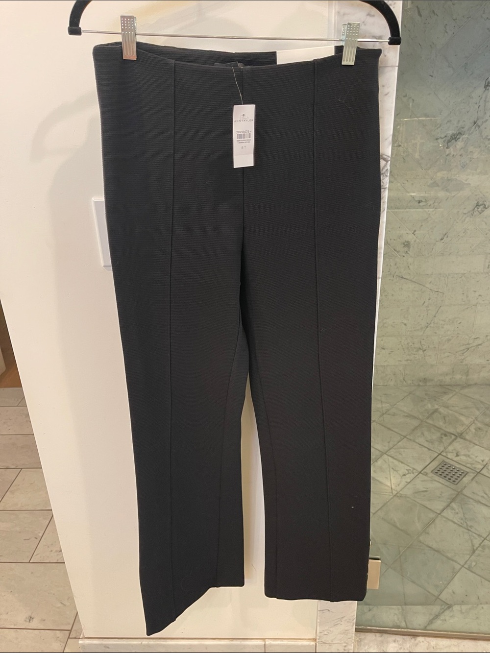 NWT Ann Taylor Size 8 Tall Black The Kick Crop Dress Pant